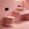 Súprava: Závesná WC misa + Umývadlo na dosku Rea Duo Sweet Pink Matt