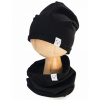 Čiapka s nákrčníkom bavlna, Little Bear, Baby Nellys, čierna 92-98 (18-36m)