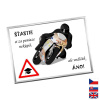 Rámček na darovanie peňazí - Autoškola - motorka, Nápis slovensky, Rámik 907 - strieborná metalická