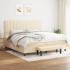 zahrada-XL Boxspring posteľ s matracom krémová 200x200 cm látka 3136946