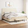zahrada-XL Boxspring posteľ s matracom krémová 200x200 cm látka 3136466