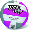 Lopta kožená volejbalová Fluo Tiger fialová 300g veľkosť č. 5