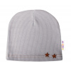 Baby Nellys Rebrovaná čiapka Hviezdičky šedá