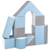 Penové kocky-obria stavebnica 11 ks white-baby blue-grey