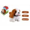 Teddies Pes Max chodiaci štekajúci plyš/plast 15 x12cm na batérie so zvukom s pohybom v krabici 13x19x18cm