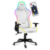 Huzaro Force 6.2 white rgb hráčska stolička, polohovateľné podrúčky, RGB ,nastaviteľná bedrová noha + vankúš na krk, biela