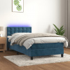 Box spring postel s matrací a LED tmavě modrá 80 x 200 cm samet Modrá 3134613