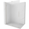 Mexen Velar, sprchová zástena s posuvnými dverami Walk-in 160 x 200 cm, 8mm sklo námraza, brúsená oceľ, 871-160-000-33-97