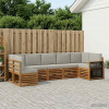 Rohová sofa sada s polštářem 6 pcs Přírodní a světle šedá 3384802