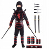 KOSTÝM MALÝ NINJA ČIERNY ČERVENÝ DRAK BOJOVNÍK KOSTÝM 116