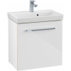 VILLEROY & BOCH Avento závesná skrinka pod umývadlo Compact, 1 dvierka, pánty vľavo, 530 x 352 x 514 mm, Crystal White, A88800B4