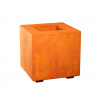 Malý kockový kvetináč z cortenovej ocele CUBO Veľkosť: Cubo 1 - 30x30x30 cm