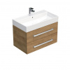 Swiss aqua technologies Koupelnová skříňka s umyvadlem SAT Cube Way 80x47,5x46 cm dub Hickory CUBE46802DHSAT
