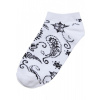 Bandana Pattern No Show Socks 5-Pack - white 43-46