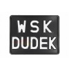 Registračná tabuľa WSK DUDEK čierna
