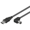 PremiumCord Kabel USB 2.0, A-B, 2m se zahnutým USB-B konektorem 90° ku2ab2-90