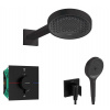 Hansgrohe Sprchový set s termostatom pod omietku, s telesom, priemer 25 cm, 3 prúdy, matná čierna SANI21HHH407-HG
