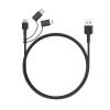 Kábel Aukey USB - USB typ C / microUSB / Lightning 1,2 m čierny (CB-BAL5)