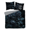 DETEXPOL Francúzske obliečky 3D Ruže čierne micro Polyester - mikrovlákno, 220/200, 2x70/80 cm