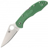 Spyderco C11FPGR Delica 4 Lightweight Flat Ground vreckový nôž 7,5 cm, Satin, zelená, FRN
