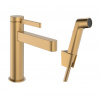 Hansgrohe Finoris Umývadlová batéria s výpusťou Push-Open a bidetovou spŕškou, EcoSmart, kefovaný bronz 76210140-HG