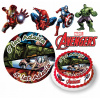 DIGITÁLNA TLAČ Opłatek na tort AVENGERS SPIDERMAN HULK POSTAVY TEXT 4