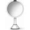 Kozmetické zrkadlo Simplehuman Sensor Touch, DUAL LED osvetlenie, 5x, dobíjacia, biela oceľ