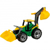 LENA: Veľký traktor s čelný nakladačom a drapákom žlto/zelený 65 cm