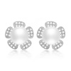 GRACE Silver Jewellery Stříbrné náušnice s říční perlou Holly, stříbro 925/1000 E1335-E01585011 Bílá