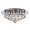 Searchlight Hanna 6Lt Flush - Chrome Metal & Clear Crystal