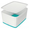 Rivas.sk - Kancelárske potreby Úložný box s vekom Leitz MyBox, veľkosť L biela/ľadovo modrá