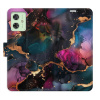 Flip pouzdro iSaprio na mobil Motorola Moto G54 5G - Dark Marble s kapsičkami na karty (Knížkové flipové pouzdro iSaprio pro mobil Motorola Moto G54 5G - Dark Marble - elegantní obal s kapsami, stoján