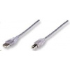 MANHATTAN Kabel USB 2.0 A-B propojovací 3m (stříbrný) 340458