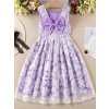 Dievčenské šaty - Midi Shein rozšírené šaty veľkosti 140 (KOCI GABI COTTAGE Pink Purple Dress 122 128)
