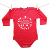 Boodyy Červené body s dlhým rukávom Veselé Vianoce 74 (6-9 mesiacov)