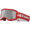 ALPINESTARS okuliare VISION 3 WORDMARK 2025, červené, zrkadlové strieborné plexi