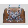 Dámska kožená kabelka maľovaná MOTÝĽ