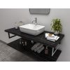 CERAMICA LATINA ATYP 101-120 x 41-45cm doska pod umývadlo, MDF/lamino, pietra grigia čierna