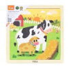 Viga Drevené puzzle kravička 9ks