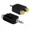 Redukcia GoGEN 2x RCA/3,5mm jack (2CINCHJACKFM01) čierna