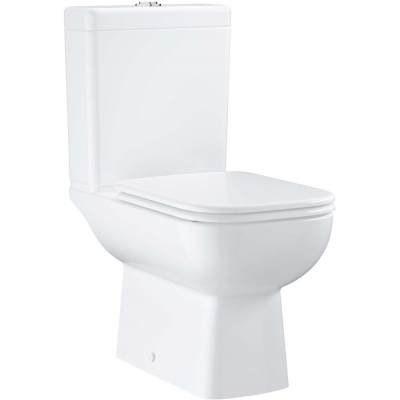 GROHE Start Edge WC misa kombi Rimless s hlbokým splachovaním, zadný odpad + WC nádržka + Softclose WC sedátko, 384 x 668 x 825 mm, alpská biela, 39951000