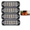 4 ks 12 LED diód, bočné výstražné svetlá do auta, ultratenké