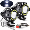 Motocyklové halogény U7, stroboskopové svetlomety, biely prsteň ANGEL EYES