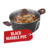 Hrniec MagicHome Black Marble Line, 28 cm, 5,9 lit, s pokrievkou