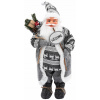 Vianočná postavička, dekorácia - Santa Claus 70cm Šedá Figúrka Veľký darček (Vianočná postavička, dekorácia - Santa Claus 70cm Šedá Figúrka Veľký darček)