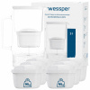 Sklenená filtračná kanvica Wessper D2 BOROSILICATE 3l biela + 7x filter