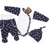 Kojenecká súprava 3 -dielna dvojfarebná modrá a biela