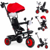 EcoToys Detská trojkolka 3 v 1, otočná sedačka, červená ECOTOYS