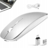 BEZDRÔTOVÁ TICHÁ MYŠ PRE NOTEBOOKY S AKUMULÁTOROM 2.4 GHz USB BIELA