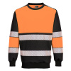 PORTWEST HI-VIS PW376 / Reflexná mikina - HV oranžová/čierna 4XL